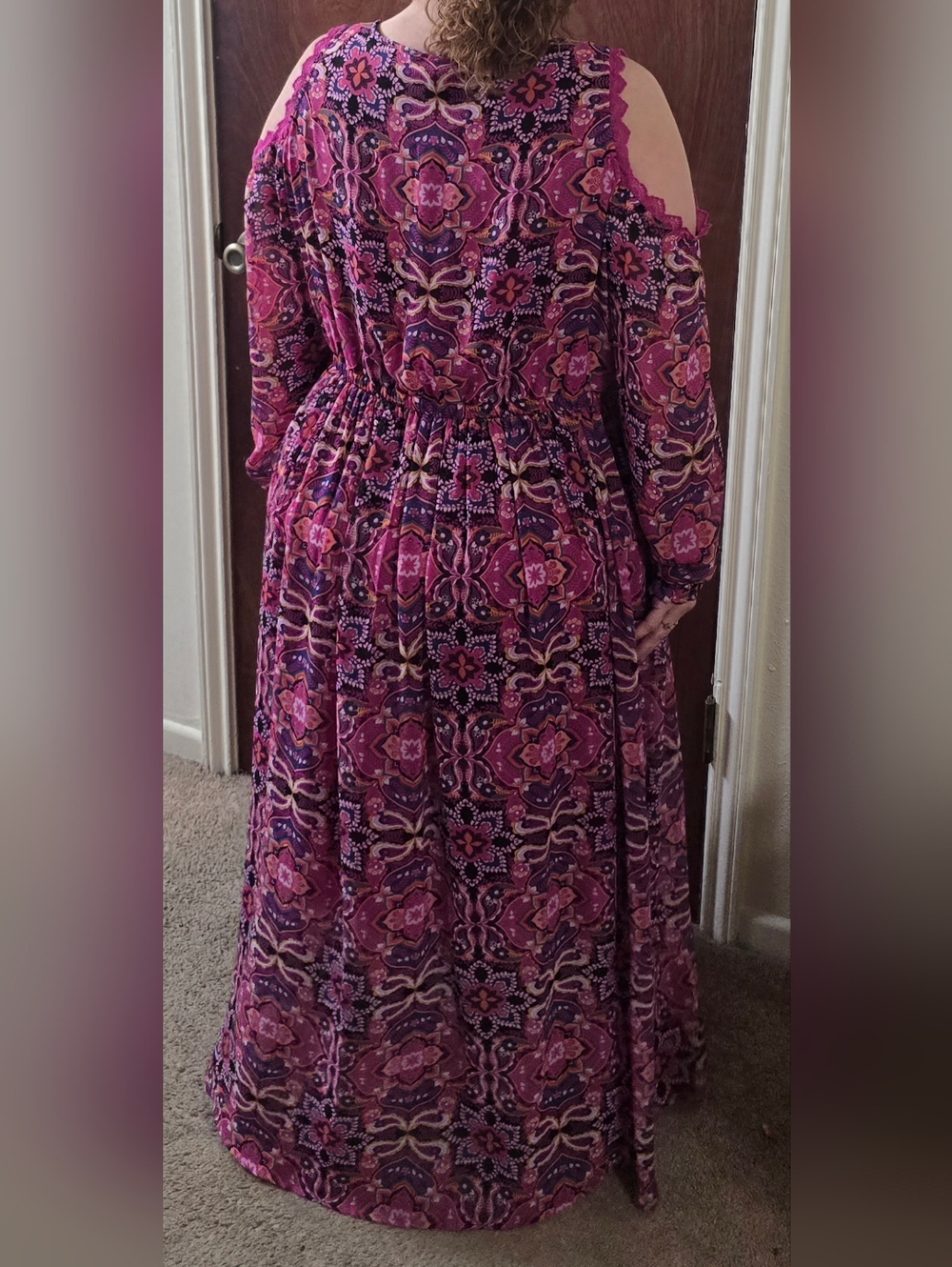 Lane Bryant Vibrant Pink Long Sleeve Dress - Picture 4 of 9